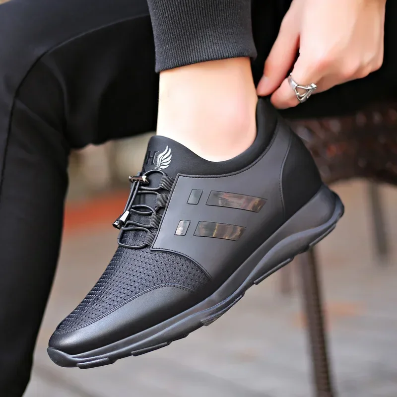 Men's Leather Shoes with Invisible Inner Height Wear-resistant Genuine Leather Sports Casual Shoes leather shoes