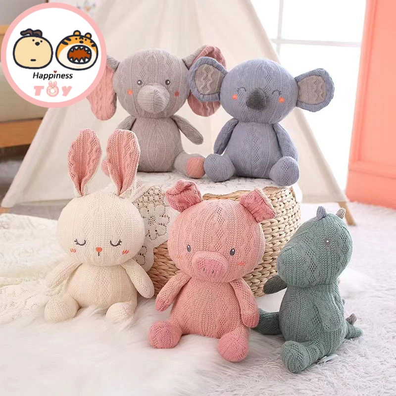 

Новая милая кукла-животное, динозавр, коала, свинка, слон, кролик, Успокаивающая Спящая игрушка, вязаная супермягкая мультяшная девочка, подарок на день рождения, для детей