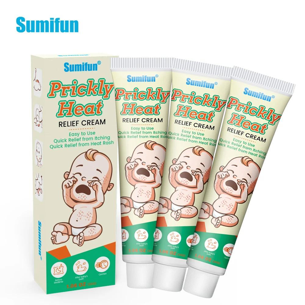 

3/5Pcs Sumifun Baby Prickly Heat Itch Relief Cream Treat Dermatitis Eczema Antibacterial Ointment Mosquito Bites Itching Plaster