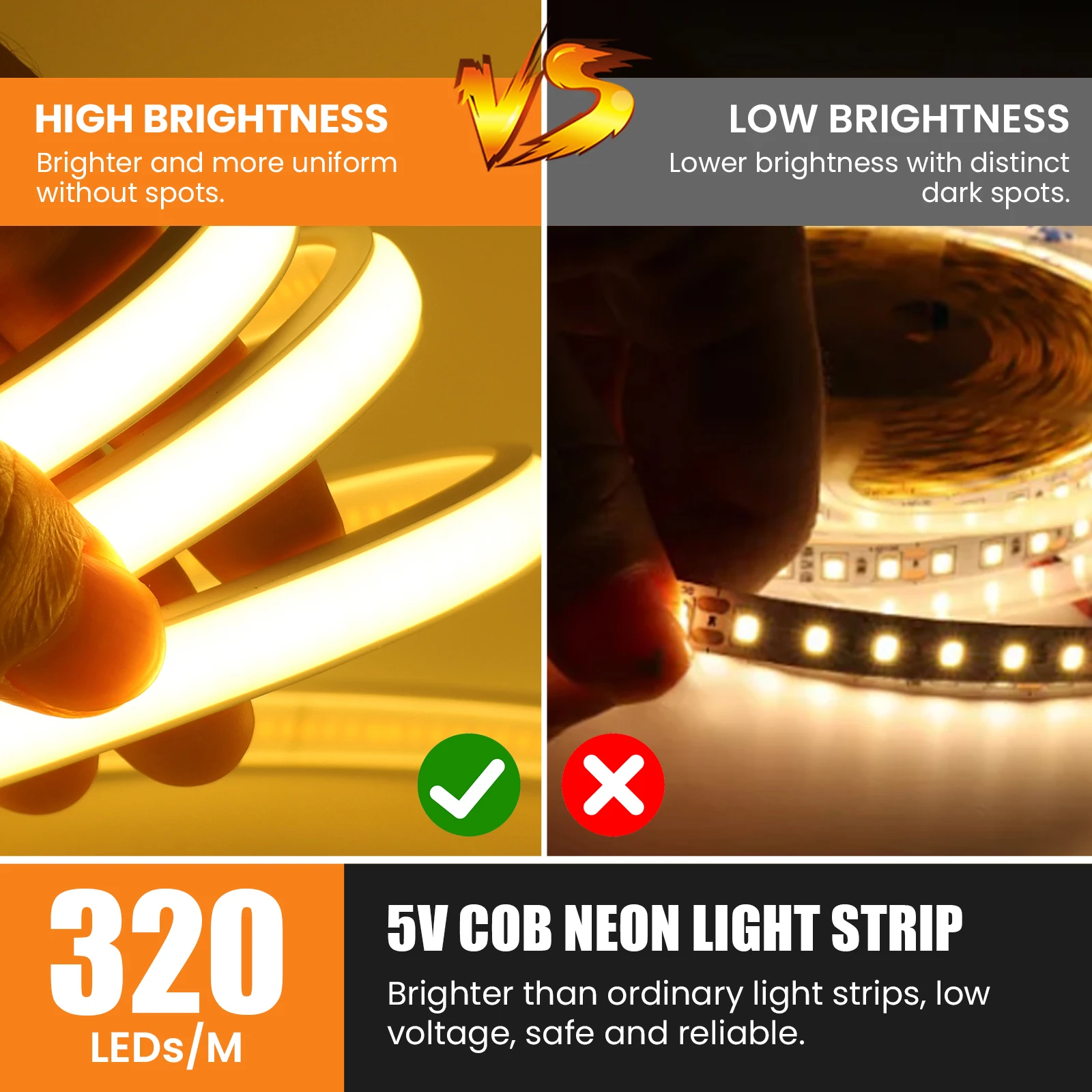 5V USB COB LED Strip with ON OFF/Touch Dimmer/3Keys Se83a29aa8f7148339e2e2ed2b07dd89dd