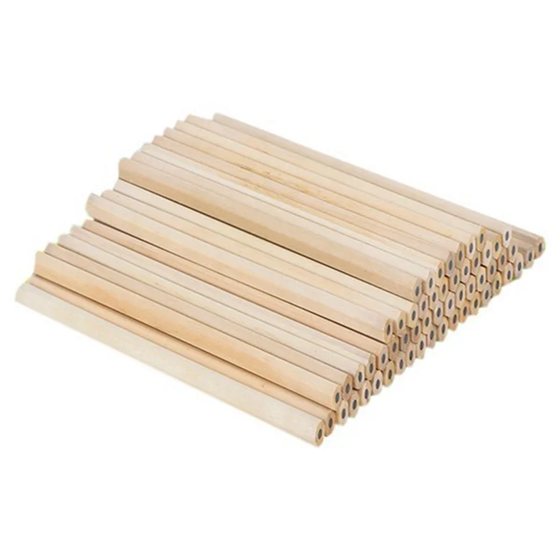 AED7-100Pcs 나무 연필 흰색 막대 쓰기 연필 학생 어린이 상금 편지지 사무 용품