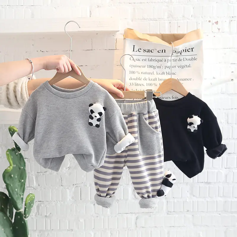 

Spring Autumn Children Clothes Baby Boys Cotton Panda T-shirt Pants 2Pcs/Set Infant Out Kids Fashion Toddler Clothing Tracksuits