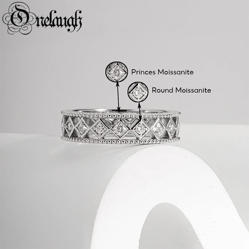 

Onelaugh Moissanite Engagement Band Ring For Women 925 Sterling Silver D Color VVS1 Moissanite Diamond Wedding Eternity Ring