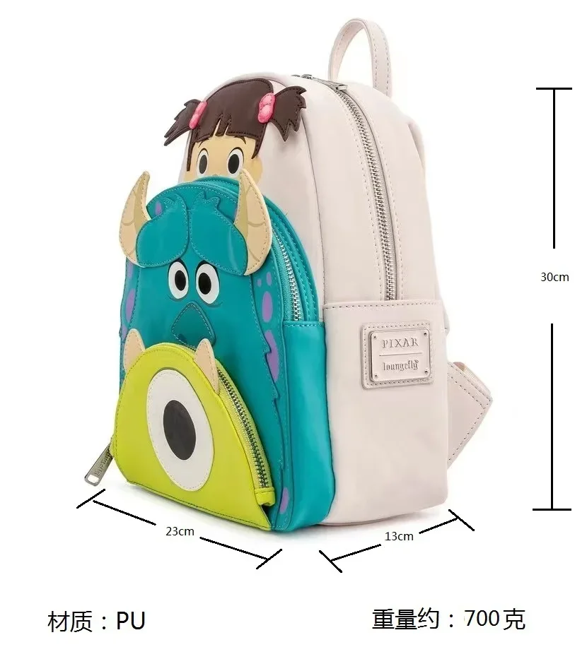 Disney Monsters University Pu Leather Panel Women's Backpack Lady Bags Toy Story 3 Children Schoolbag Brand Handbag for Gift