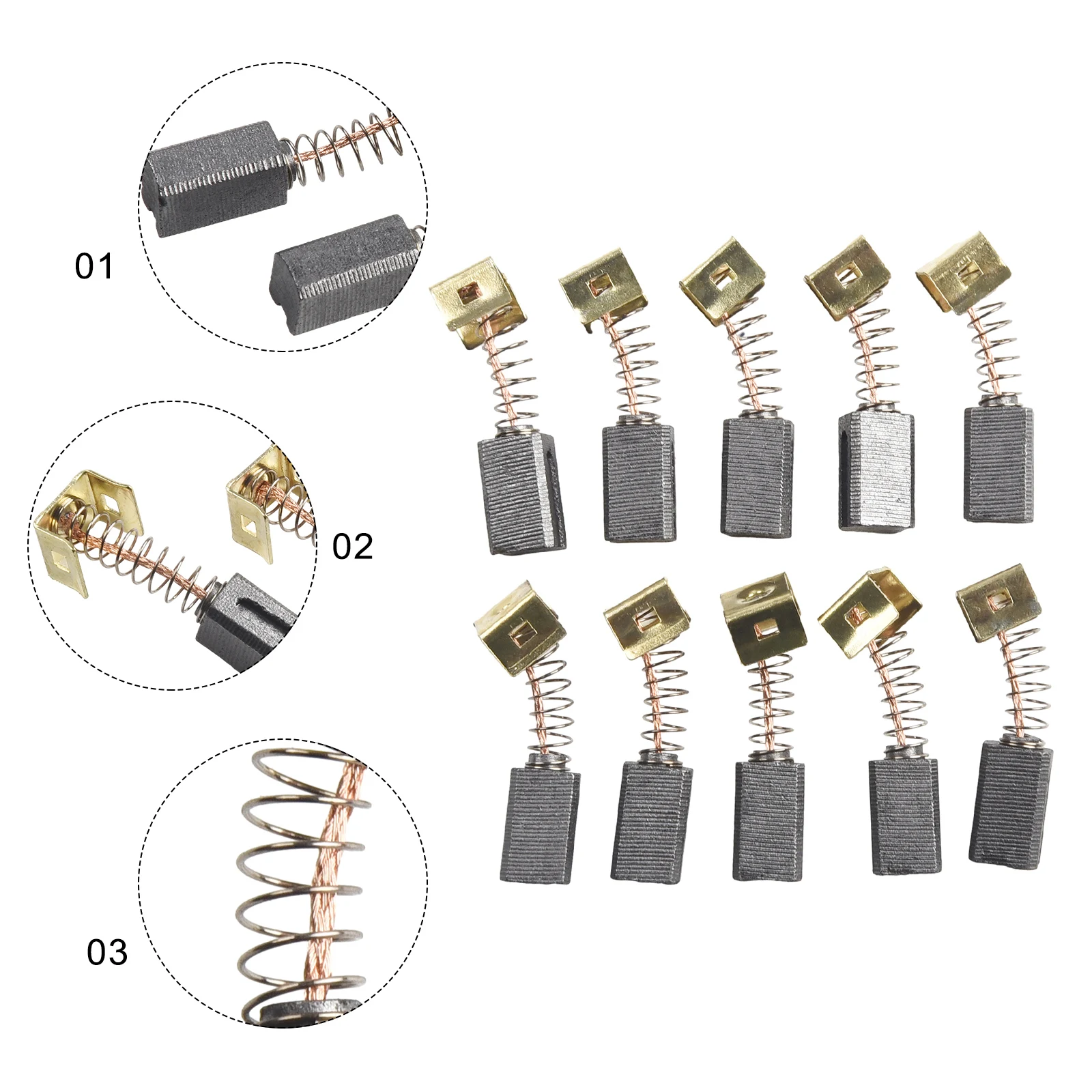 

20Pcs Carbon Brushes 596071-00 6.4*7.9*12.5mm Replacement Parts For CD105 CD110 KG915 KG725 AST6 Angle Grinder Accessories