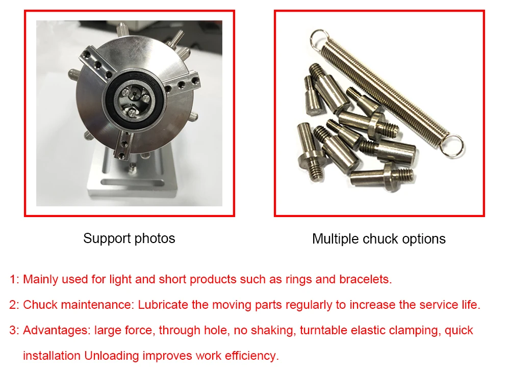 HUNST Rotary Attachment Diameter 69mm Device Fixture Gripper Three Chuck Rotary Worktable for Laser Marking Parts Machine central machinery band saw