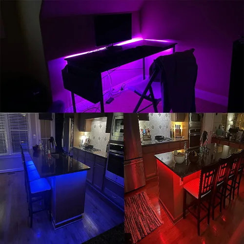 LED 스트립 조명 5050RGB 블루투스 앱 제어 다채로운 하드 커버, 방 장식 휴일 크리스마스 파티 분위기 조명 5