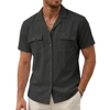 119384-15f698.jpg Short Sleeve Cotton Button Down Shirt - Premium Retro Hawaiian Resort-Ready Tee