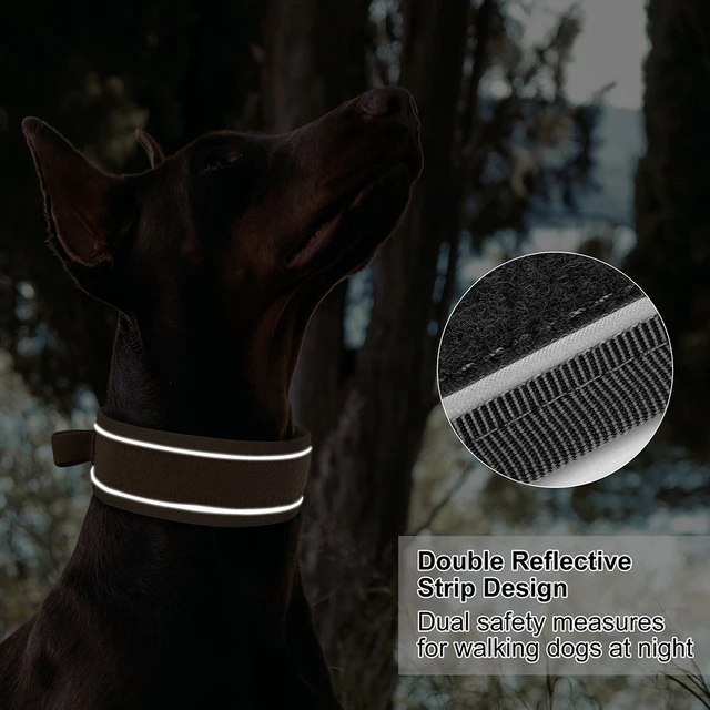 Nylon Durable Dog Collar Military Tactical Pet Training Collars Reflective Necklace With Handle Strong For Medium Large Dogs 3