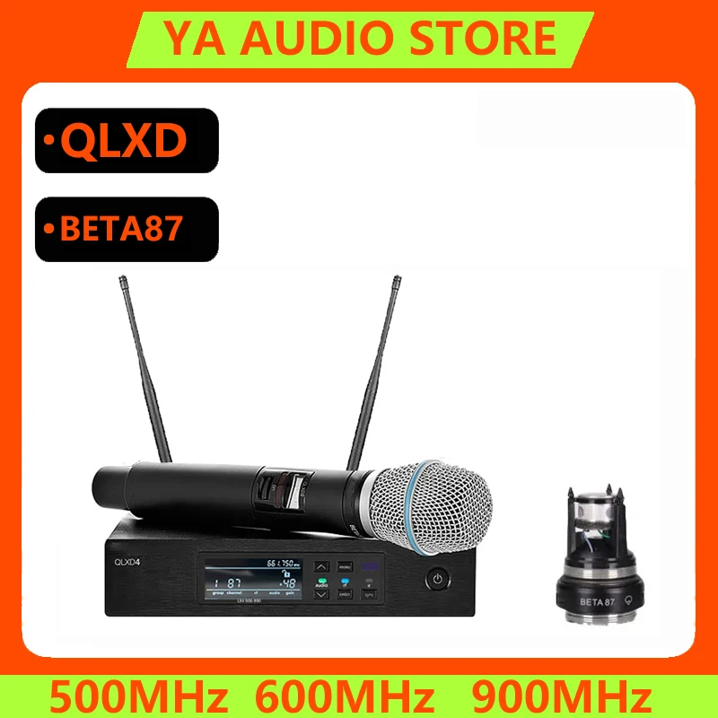 

QLXD4-beta87 Профессиональная Беспроводная микрофонная система, полный комплект UHF, подлинное разнообразие, караоке, сценическое исполнение,