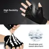 Fingered Gloves Halloween Horror Skull Claw Bone Skeleton Punk Gloves Men Holiday Party Luminous Cycling Half Finger Gloves 6