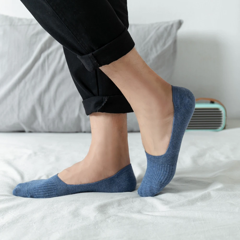 3Pair Men Sport Socks Invisible Silicone Anti Slip Breathable Slippers Men Socks Summer Soft Comfortable Running Cotton Socks