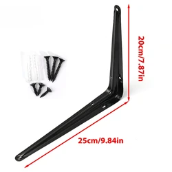 Durable Metal Floating Shelf Brackets - Decorative Wall Corner Braces with Screws - 4 Set (10inch)