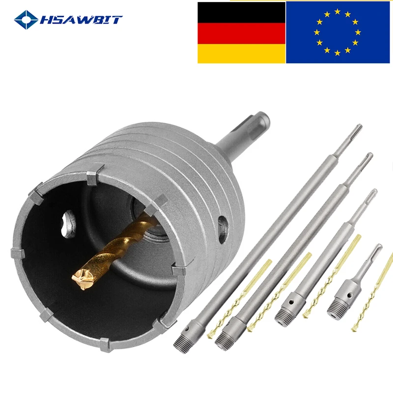 SDS Plus Wall Hole Saw Drill Bit Concrete Hole Saw with Round Shaft 30