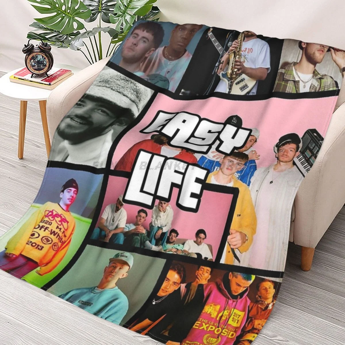 

Easy Life Grand Theft Auto Throws Blankets Collage Flannel Ultra-Soft Warm picnic blanket bedspread on the bed