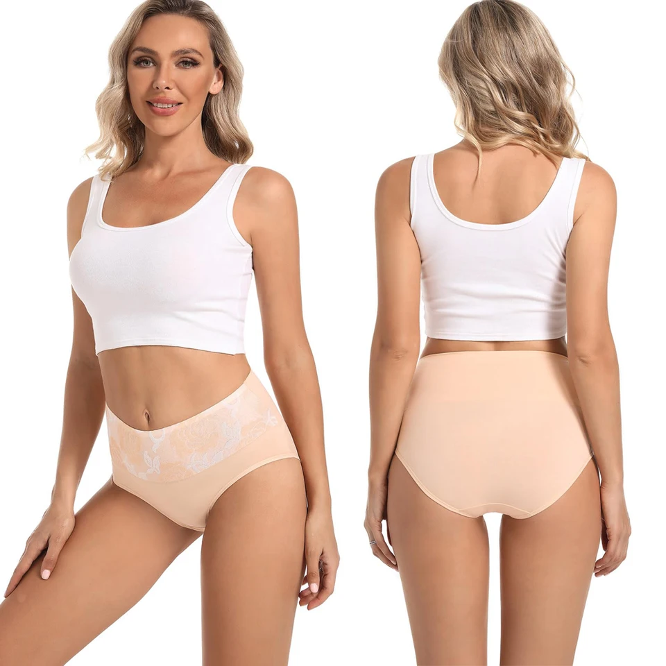 Confezione Da 5 Slip Donna In Cotone, Intimo A Vita Alta - Foto 4