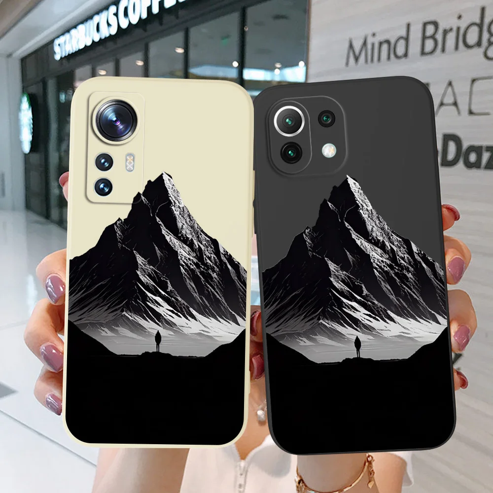 Custodia Per Xiaomi Redmi Note 10 Pro 5G 4G 10S Redmi 10 2022 10A 10C 11 Prime Cover Per Telefono Soft Silicon Grey Mountains