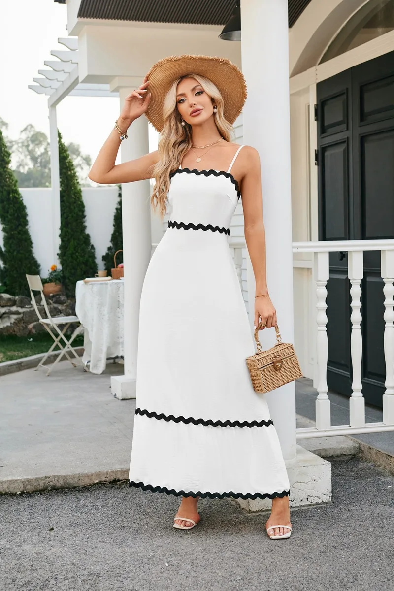Casual Spaghetti Strap Maxi Dress Sleeveless Smocked Back A-Line Long Flowy  Beach Sundress from Dhgate Basic & Casual Dresses - price 40.38