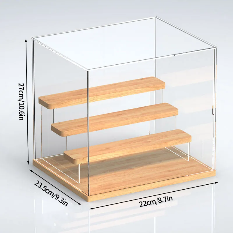 Caja de almacenamiento de muñecas de acrílico de 2/3/4 capas, transparente, para escritorio, con soporte de exhibición, organizador de perfumes a prueba de polvo