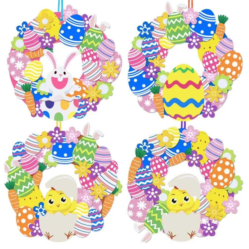 

1 Set Easter Sticker Self-Adhesive Cartoon Egg Bunny Pattern Foam Stickers for Spring Home Party Decoration