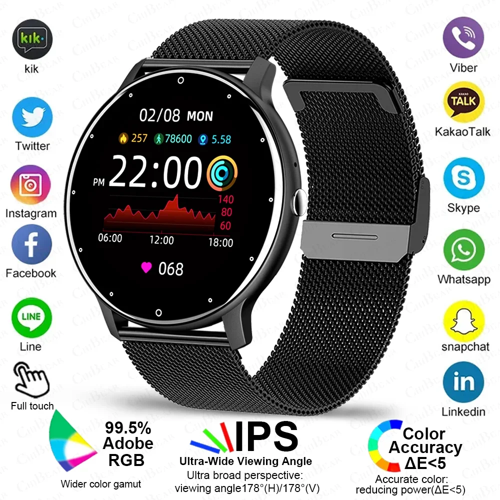 

2024 New Bluetooth Call Bracelet Sports Fitness Voice Assistant Women Smartwatch For Android IOS Men Smart Watch IP68 Waterproof
