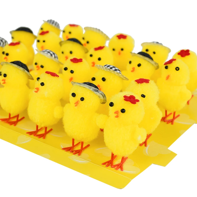 

6pcs Easter Yellow Mini Chick Simulation Plush Cute Chicken Deco Spring Home Garden Deco Children Birthday Easter Party Supplies