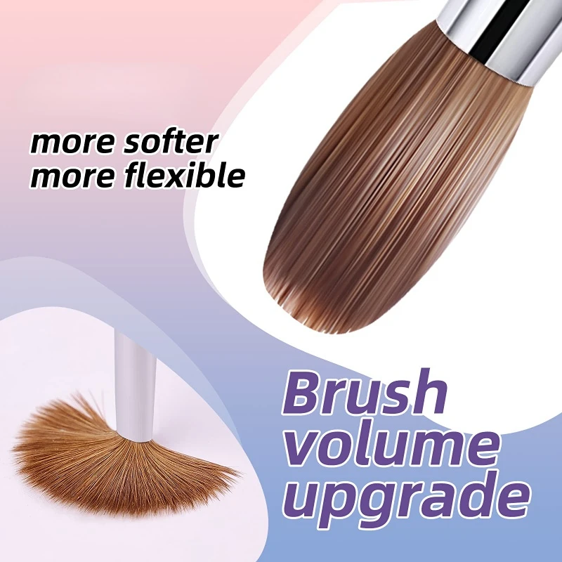100% Kolinsky Acrylic Nail Brush Oval Crimped Rose Red Handle Professional Good Quality for Acrylic Powder Size 2-16 3