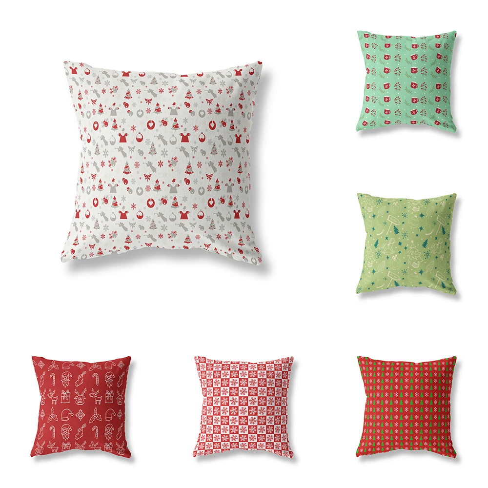 

Christmas Simple Printed Polyester Pillowcase Home Decor Cushion Cover Bedroom Living Room Sofa Car