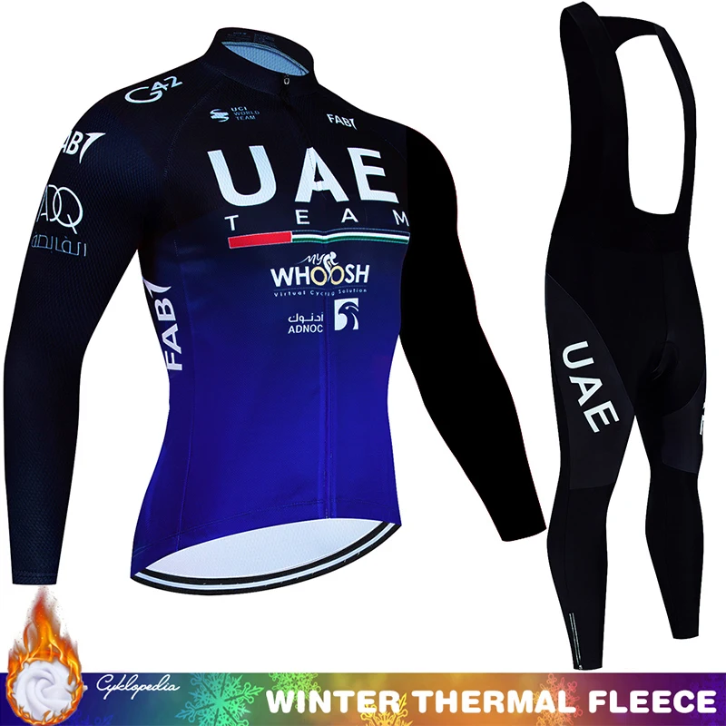 

Men's Clothing UAE Cycling Jersey Winter Thermal Outfit Set Mtb Road Bike Fleece Jacket Team Tricuta Man Triathlon Suit Termal