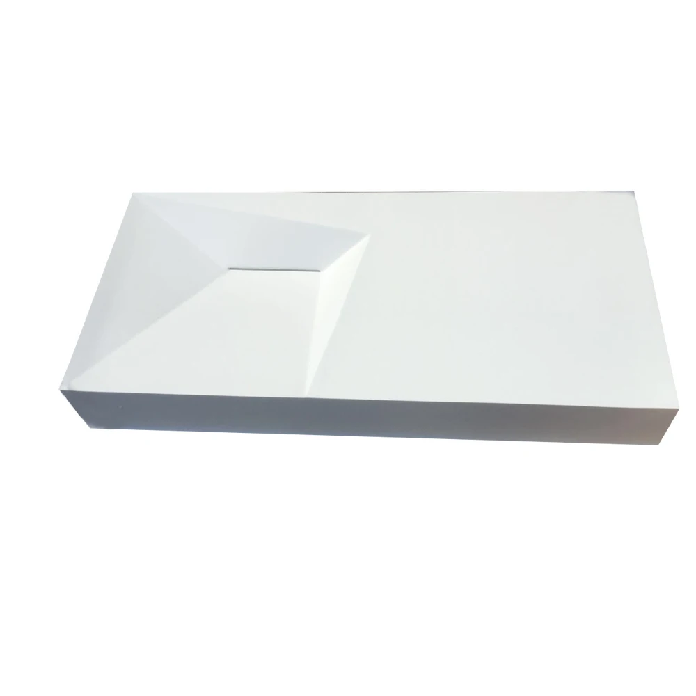 

1200mm Bathroom Corain Wall Mounted Vessel Sink Matt Solid Surface Stone Left Wash basin RS38428-1440