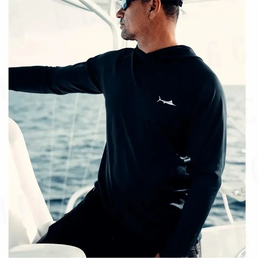 

BILLFISH GEAR Hooded Fishing Shirt Outdoor Sunscreen Fishing Clothes Men UV Protection Fishing Suit Quick Dry Breathable TOPS