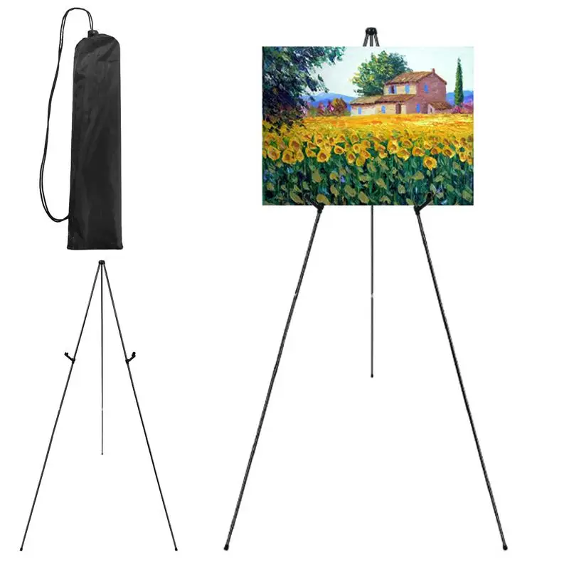 Easel Stand Portable Art Easels Folding Easels For Display Art Easel For Floor Adjustable Metal Stand Quick Set-Up Tripod