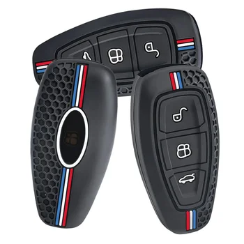 Custodia per Chiavi Auto in Silicone Metallizzato per Ford ST Line Fiesta Focus Mondeo Ecosport Kuga Puma Edge Escape - Accessori