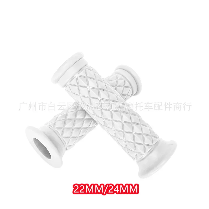 Retro Non-Slip Rubber Motorcycle Handlebar Grips, 7/8 22mm 25MM