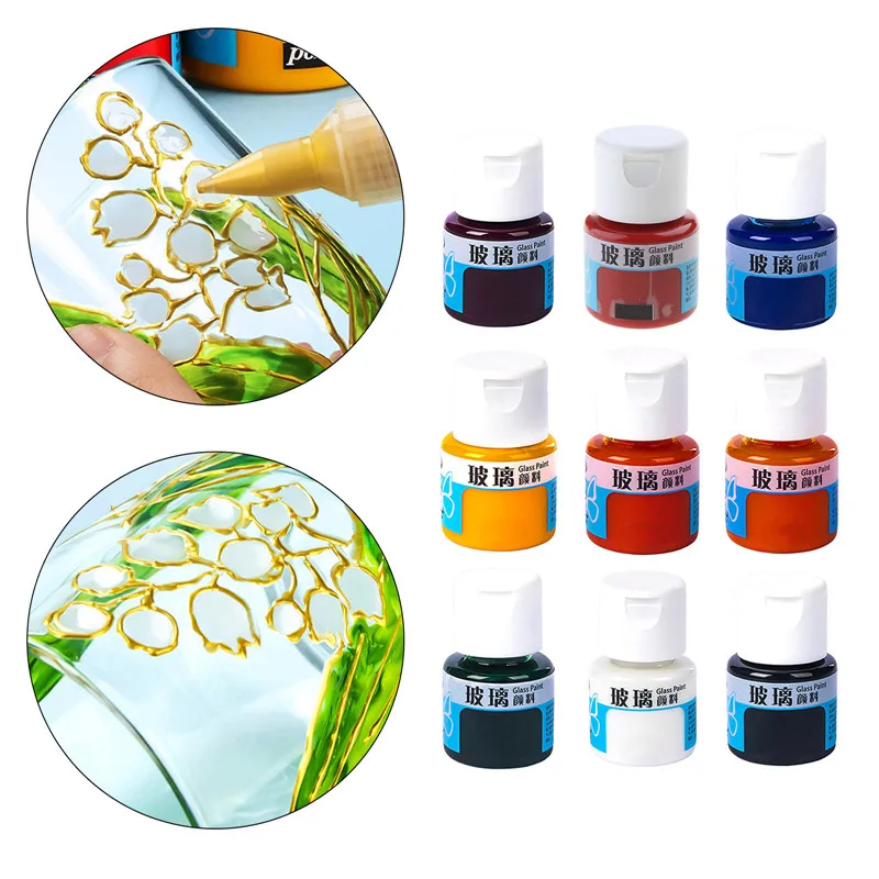 Stain Glass Paint Permanent Acrylic Enamel Painting Create Translucent Arts on Transparent Wine Glasses Enamel Window 20ml