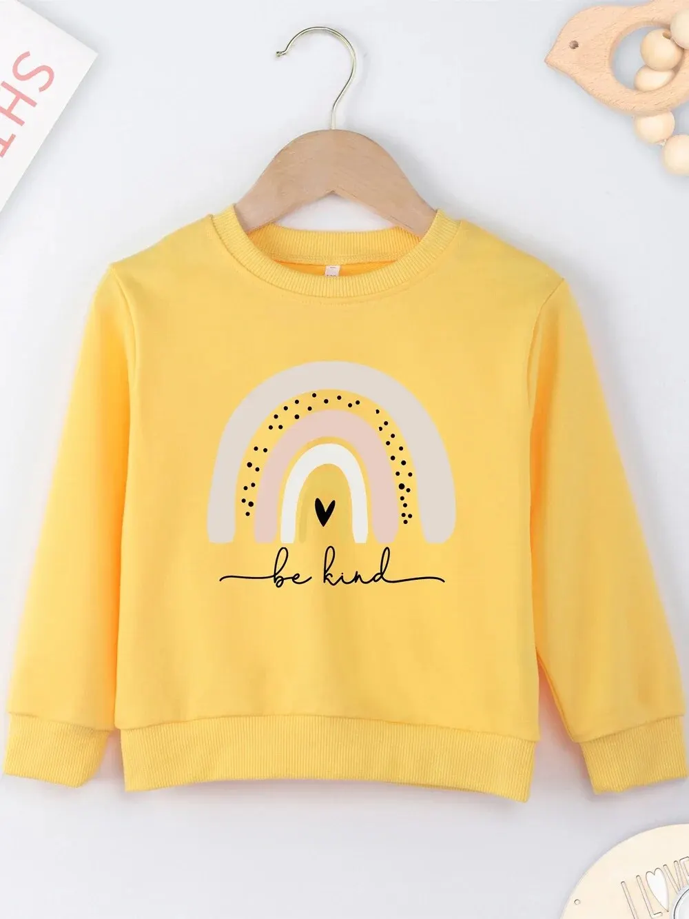 Children Pullover Crewneck Drop Shoulder Sweatshirt Tops "Be Kind&rdquo; Design Teen Kids Winter/ Fall Outfit Gift Idea children sweater