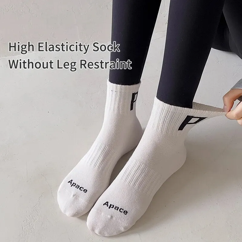 6 Pair Women's and Men's Unisex Spring/Summer Four Seasons Letter P Simple Fashion Trend Sports Comfortable Socks 4