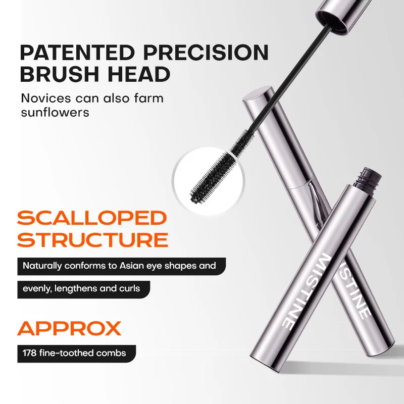 Mistine Waterproof Mascara 24-Hour Curling Lifting Lengthening Mascara No Clump Smudge-Proof Black Mascara 5g 1 Count_voghion.com