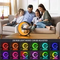 Multifunction Bluetooth 5.0 Speaker FM TF RGB Night Light Wireless Charger Stand Fast Charging Station for iPhone Samsung Xiaomi 2