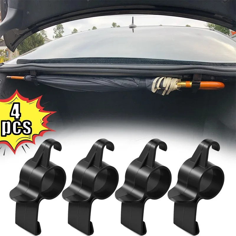 DORKIN 4 Ganci Auto Universali: Portaombrelli, Borse E Zaini In ABS Resistente, Accessori Interni Neri