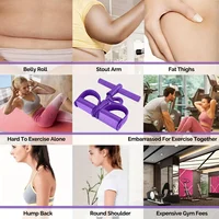 Tendeur de pédale multifonctionnel à quatre tubes, bande élastique de Yoga, équipement de Fitness à domicile, corde de Tension de renforcement Abdominal 5