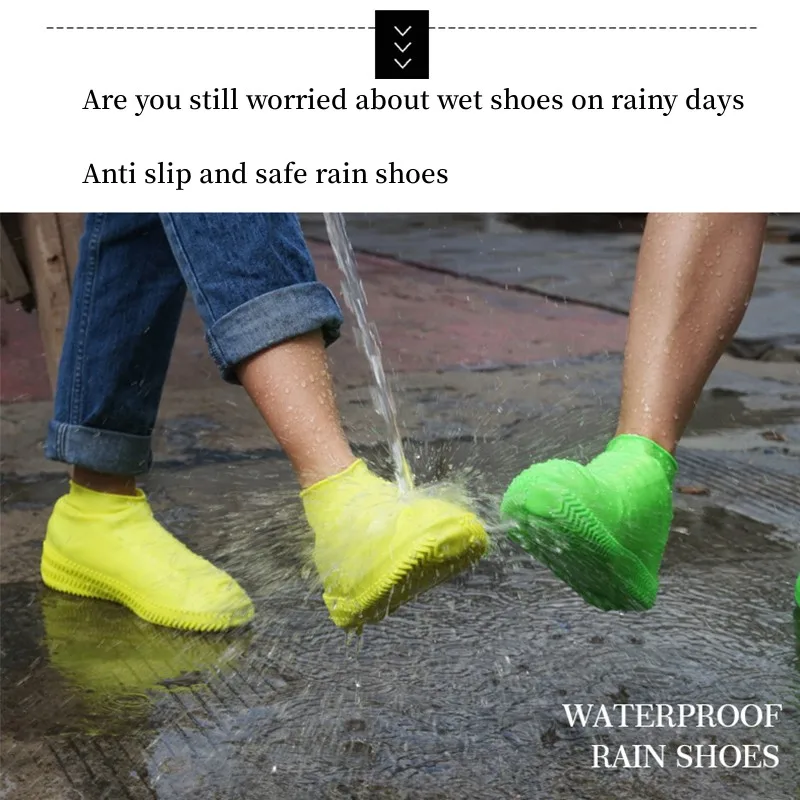 Waterproof Non-slip Silicone Shoe Cover Unisex Rain Boots for Outdoor Rainy Day Reusable shoe covers,rain shoe covers,silicone shoe covers,disposable shoe covers,rain shoe protector,plastic shoe cover