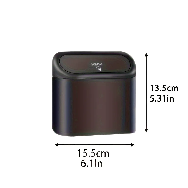 Car Trash Can Leak-proof Mini With Lid And 2 Packs Of 60 Garbage Bags For Auto Accessories