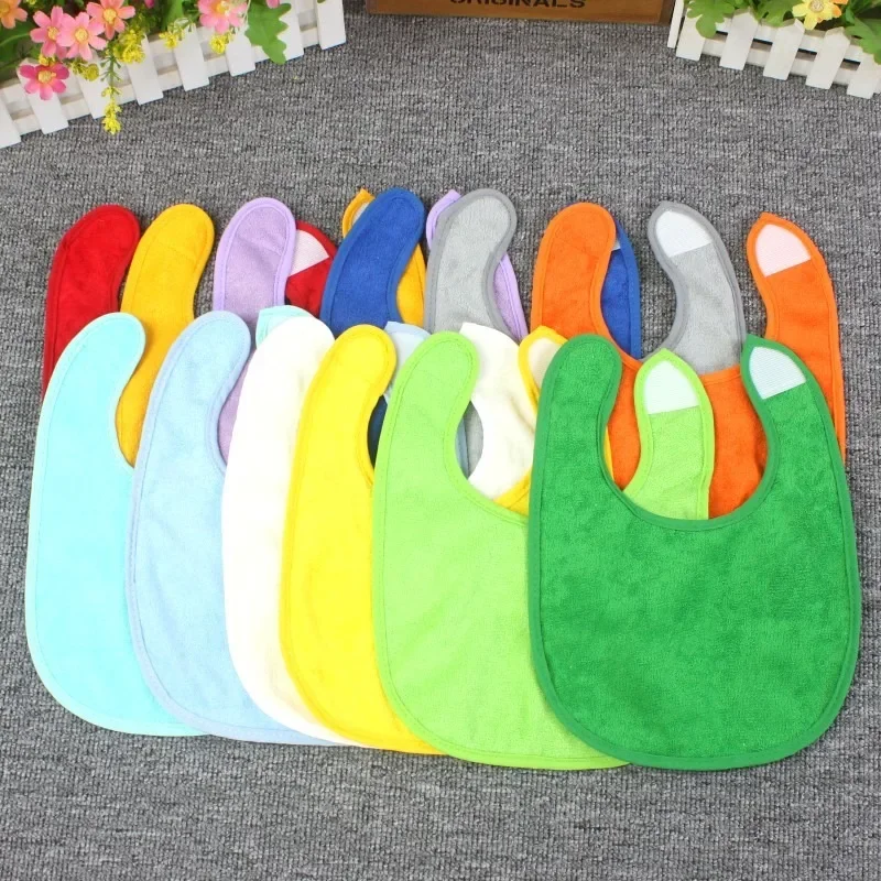 

Newborn baby cotton terry cloth bib drool towel terylene cotton U-shaped loop cloth double anti-fouling