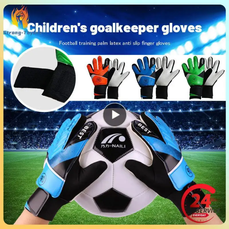 

1PCS Children Anti-Slip Glove Goalkeeper Gloves PU Gloves Finger Protection Thickened Latex Football Gloves For Kids