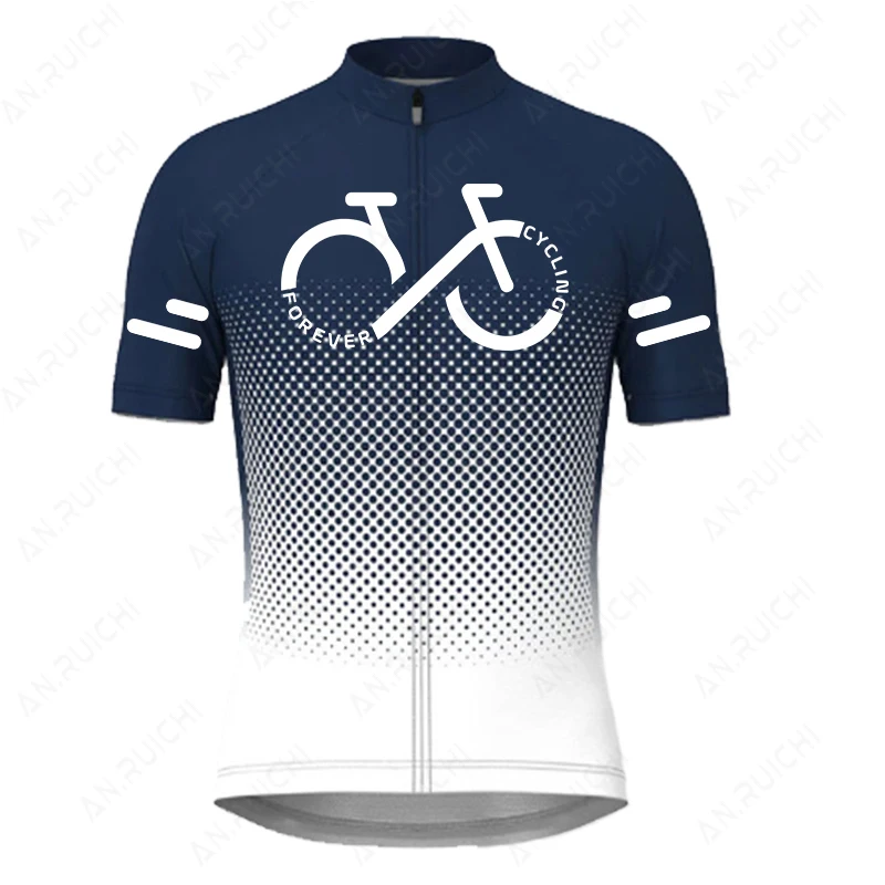 Sportswear Cyclisme Maillots à manches courtes Vêtements de vélo haut de vélo Hommes VTT Jersey Respirant Été L Engrenage noir et blanc