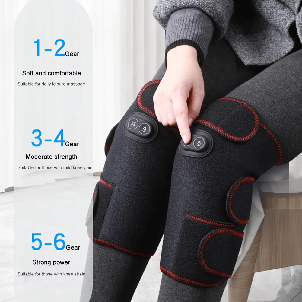 Heated Knee Brace Wrap, 3 Adjustable Heat and Vibration Knee Massager