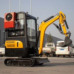 Kubota-Mini excavadora de gasolina diésel, 2 toneladas, pequeña excavadora, Micro excavación con cabina