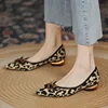 Women's Low Heel Shoes Pointed Toe Square Heel Sexy Women's Shoes Leopard Print Suede Outdoor Leisure Comfortable Zapatos Mujer 1