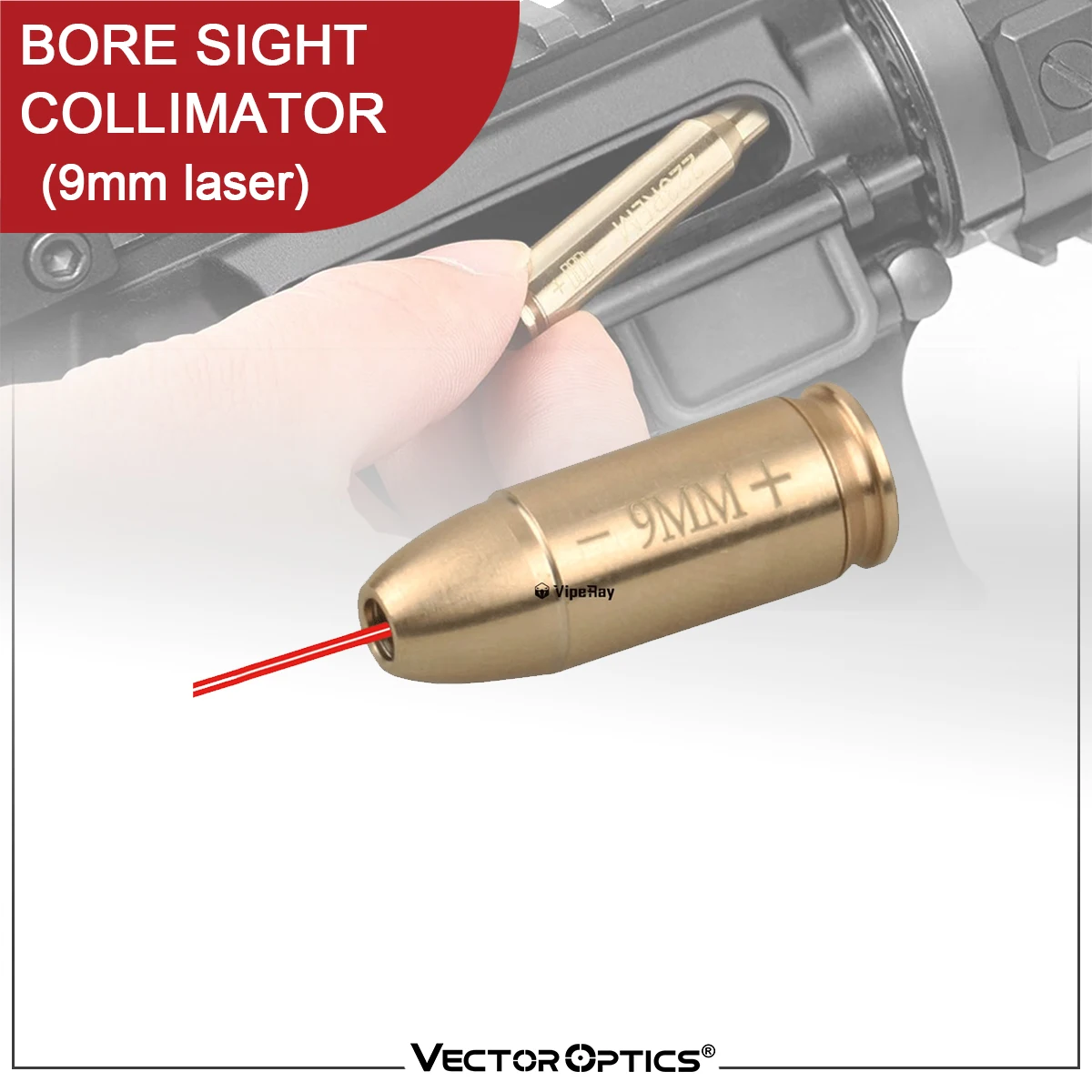 Vector Optics 9Mm Collimatore Puntatore Laser Caccia Luce Rossa Laser Hit 9Mm Dry Training Mirino Laser Per Accessori Softair